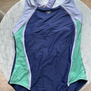 Speedo Navy and Mint Swimsuit